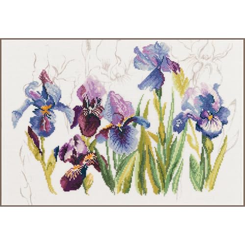 Lanarte Zählmusterpackung Iris Kreuzstichpackung, Baumwolle, Mehrfarbig, 40 x 28 x 0.3 cm von Lanarte