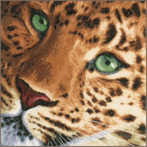 Lanarte Zählmusterpackung Leopard Aida Kreuzstichpackung, Baumwolle, Mehrfarbig, 35 x 34 x 0.3 cm von Lanarte