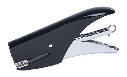 Pavo 8039128 Metall Heftzange robust und ergonomisch geformt Heftleistung, 16 Blatt, Schwarz/Silber von Pavo