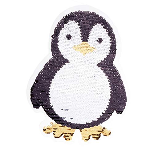 Pinguin, wendbar, Farbwechsel, Pailletten, zum Aufnähen, für Kleidung, DIY, besticktes Motiv, Applikation für Jeans, T-Shirts, tragbar und nützlich von Unbekannt