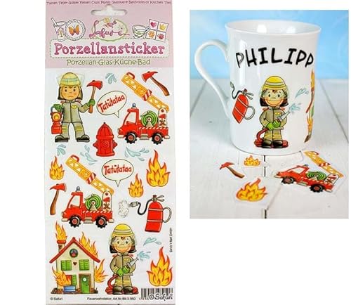 Porzellansticker Feuerwehr, Safuri, für alle glatten Flächen, Glas, Küche, Bad von Unbekannt