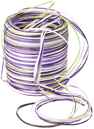 Präsent C.E. Pattberg Raffia-Multicolour Bastband grün-Flieder-rosa, 50 m Geschenkband zum Einpacken, 5-strängiges Bastelband für Geschenke, Zubehör zum Dekorieren & Basteln von Präsent