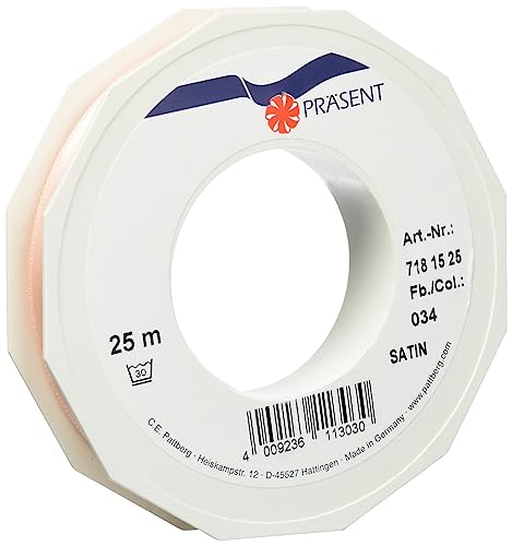 Präsent C.E. Pattberg Satin altgrün (grün), 25 m Satinband zum Einpacken von Geschenken, 40 mm Breite, Geschenkband zum Dekorieren & Basteln, Dekoband, Anlass von Präsent