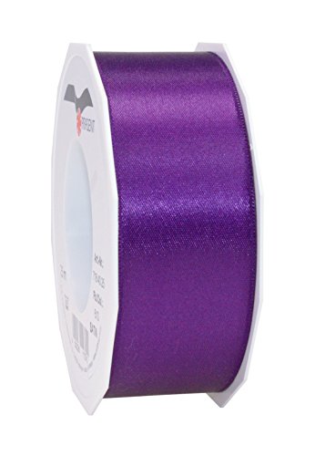 PRÄSENT C.E. Pattberg Satin violett, 25 m Satinband zum Einpacken von Geschenken, 40 mm Breite, Geschenkband zum Dekorieren & Basteln, Dekoband, Anlass von PRÄSENT