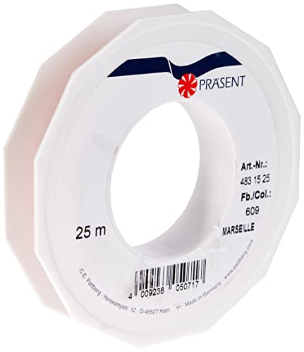 PRÄSENT Geschenkband MARSEILLE Rot – Ideal für Hochzeit, Geburtstag und besondere Anlässe, Dekoband aus Polyester und mit Webkante, Made in Germany – 25-m-Rolle 15 mm breit von Präsent