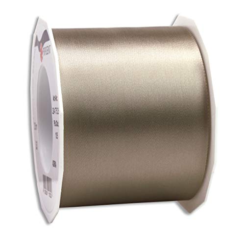 PRÄSENT ADRIA/SATIN taupe, 25 m Satinband zum Einpacken von Geschenken, 72 mm Breite, Geschenkband zum Dekorieren & Basteln, Dekoband für Präsente, zu jedem Anlass von Präsent