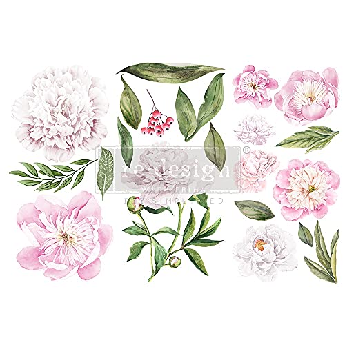 Prima Marketing Re-Design Decor Transfers 6"X12" 3/Sheets-Morning Peonies -RE653477 von Redesign with Prima