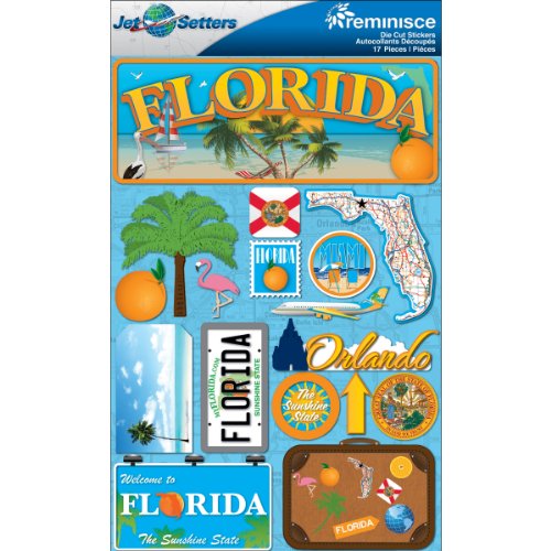 Reminisce Erinnerung Jet Setter 2 3-dimensionale Aufkleber, Florida von Reminisce