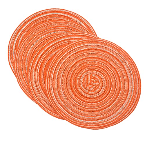 SCF2017 Set von 4 runden gewebten Baumwollgarn-Tischsets 18 cm kleine Tischsets Untersetzer (orange) von Unbekannt