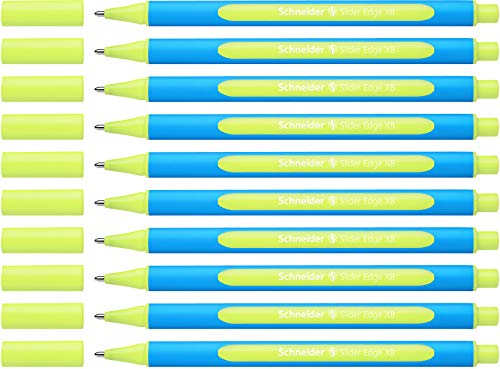Schneider 152205 Slider Edge XB Kugelschreiber (Strichstärke: XB, dokumentenecht, Dreikant-Stift) 10er Packung gelb von Schneider
