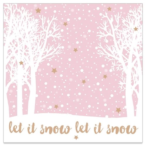 Servietten 'Let it snow' - rosa (20 Stück) für Weihnachten, Hochzeiten und Feste von Unbekannt