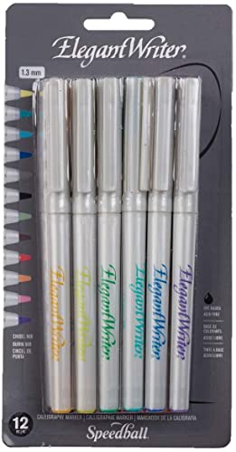 Speedball Elegant Writer 1,3 mm Marker-Set 12 Stück, Stift Kalligraphie, Schreiben, Karte, Handschreiben, Zeichnen Essentials von Speedball