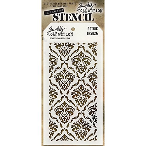 Stampers Anonymous Kunststoff Tim Holtz Layered Stencil 4.125-inch X 21,6 cm, Gothic von Stampers Anonymous