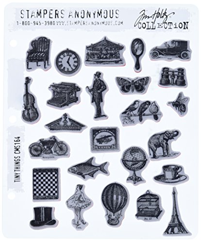 Stampers Anonymous Tim Holtz Haftstempel-Set, Gummi, Tiny Things, One Size von Stampers Anonymous