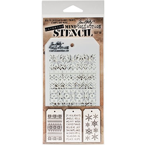 Stampers MTS018 Anonymous Tim Holtz-Mini-Schablonen-Set, Nummer 18 von Stampers Anonymous