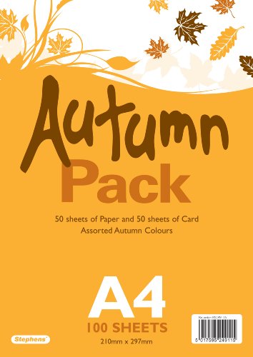 Stephens Set bestehend aus A4-Papier und Karten mit Herbst-Design, je 50 Stück, 100 Stück insgesamt von Stephens