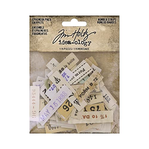 Tim Holtz TH94222 Ephemera Snippets Nummernstreifen Basteln mit Papier, multi von Advantus