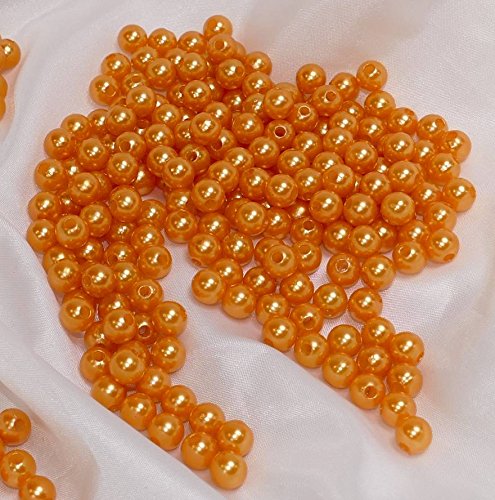 Unbekannt 250 Perlen Perlmutt orange Wachsperlen 8mm von Unbekannt