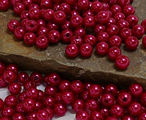 Unbekannt 250 Perlen Perlmutt rot Wachsperlen 8mm von Unbekannt