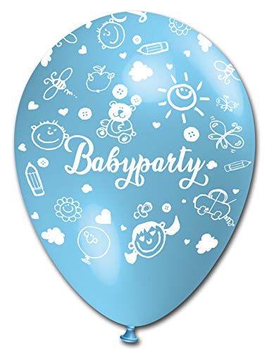 Unbekannt 5 Luftballons Babyparty hellblau & blau , ca. 30 cm Durchmesser von Unbekannt