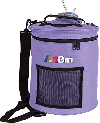 ArtBin 6807SA Garntrommel, tragbare Strick-und Häkelaufbewahrung, [1] Poly-Leinen-Tragetasche, Periwinkle, Sonstige, 21.05 x 41.37 x 28.03 cm von ArtBin