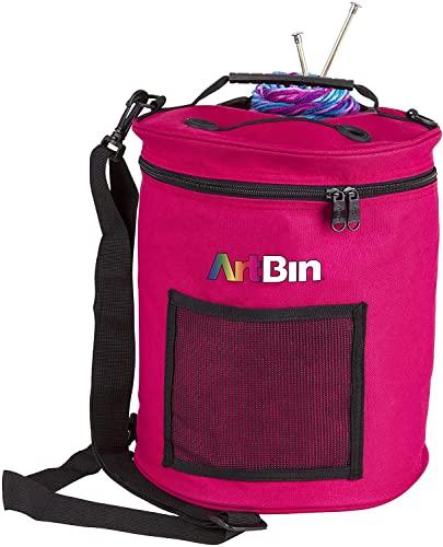 ArtBin 6805sa Yarn Drum 6806SA Strick-und Häkeltasche, Himbeere, Poly-Leinwand, Mehrfarbig, 5.08x27.94x29.21 cm von ArtBin