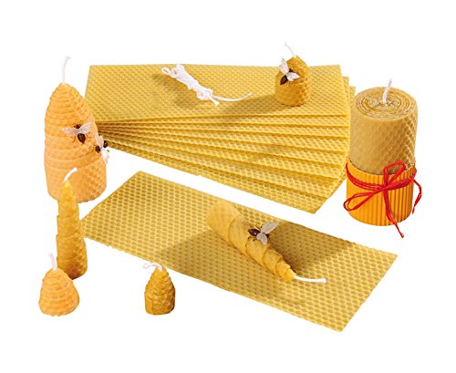 Unbekannt Bienenwachs-Kerzen Bastelset - 15 x 100% Reine Bienenwachs-Platten 10 x 25 cm - selber Machen basteln Set Kinder von Unbekannt