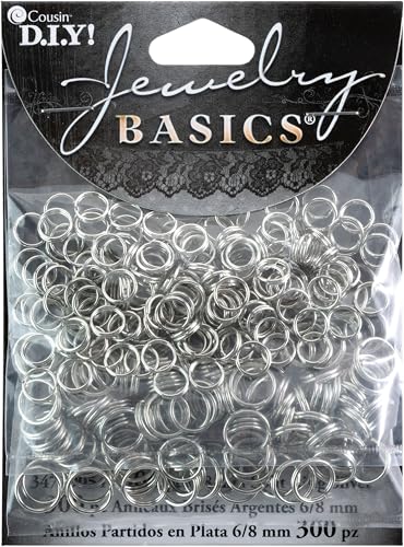 Unbekannt Cousin, Splitringe von „Jewelry Basics“, 6/8 mm, Silberfarben, 300 Stück von Unbekannt