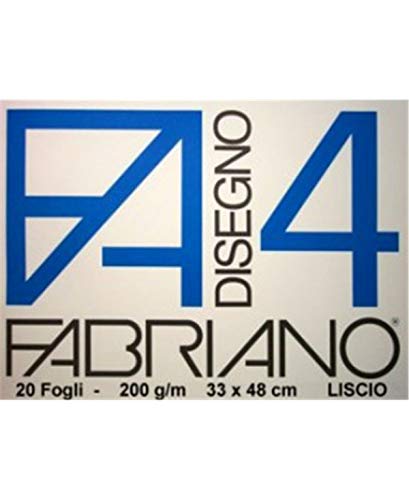 Unbekannt Fabriano Zeichnung 4 33 x 48 cm glatt 220 g 20 Blatt Block mit 4 Ecken, Weiß, 33 x 48 cm von Fabriano