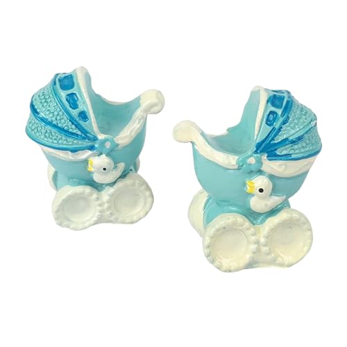 Unbekannt Kinderwagen Baby Junge Blau Taufe Geburt Shower 4cm, 2 St. von Unbekannt