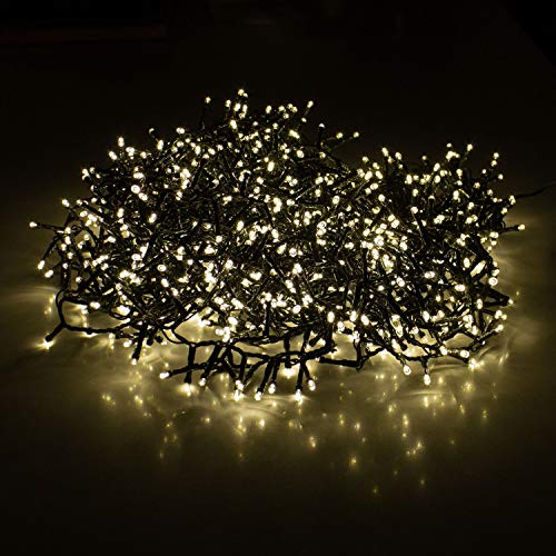 Unbekannt Lichterkette 1200 LEDs 24m 2400cm Warmweiß Innen und Außen Beleuchtung Deko Weihnachten von Unbekannt