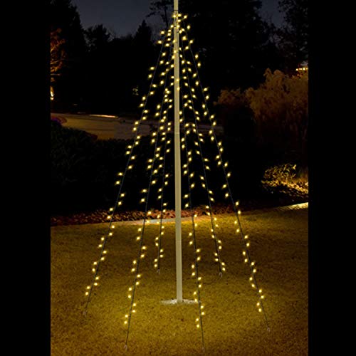 Unbekannt Lichterkette 400 LEDs Warmweiß 8m für Fahnenmast Baum Außenbeleuchtung Kegel Weihnachten von Unbekannt