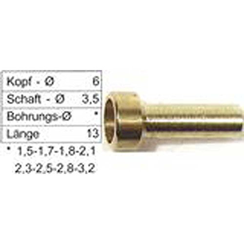 Unbekannt Motorrad Lötnippel Packung à 20 Stück # 2848 Bohrungs-Ø 2,3 Gold 2848 Motorrad von Unbekannt