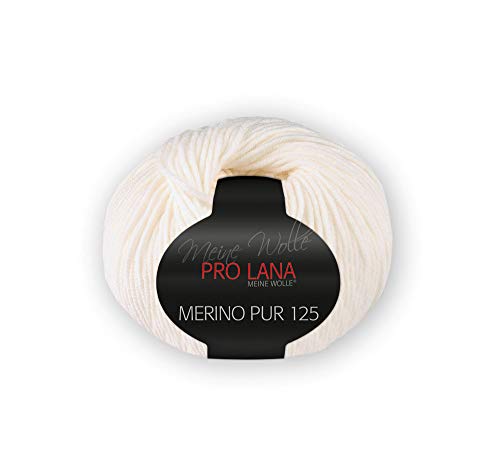 PRO LANA Merino Pur 125 - Farbe: 01-50 g/ca. 125 m Wolle von PRO LANA