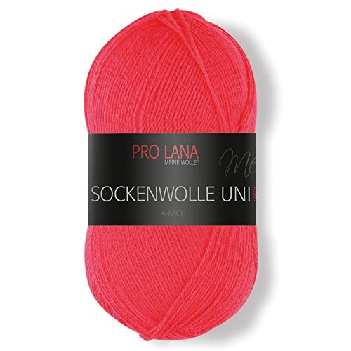 PRO LANA Sockenwolle Uni 4-Fach 412 - rot von PRO LANA