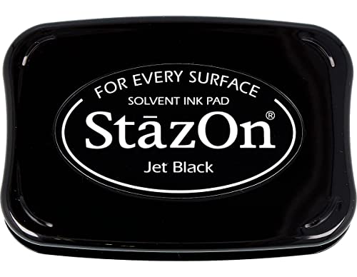 Tsukineko Stazon Unbekannt Stazon 252619 Stempelkissen Schwarz-Jet Black, 9.5 x 6.5 x 1.6 cm von Tsukineko