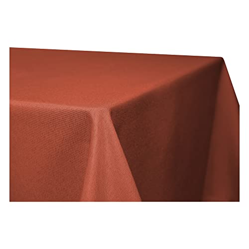 Unbekannt Tischdecke 110x140 cm Terracotta Mitteldecke eckig Struktur Leinenoptik beschichtet Wasser und Schmutz abweisend Lotuseffekt von Unbekannt