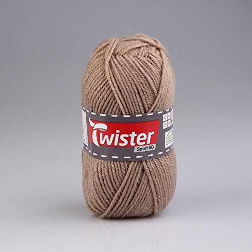 Unbekannt Wolle Twister Sport 50 Uni - Beige - 50g von Unbekannt