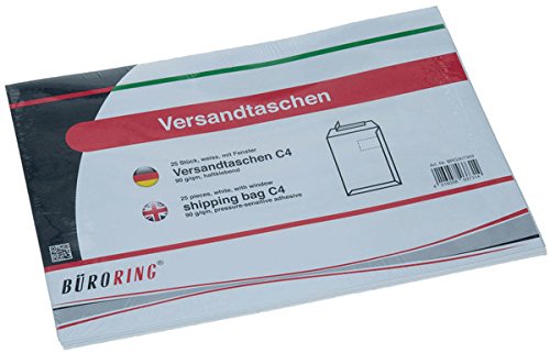 Versandtasche, C4, mit Fenster, Haftklebung, weiß, 90g von Unbekannt