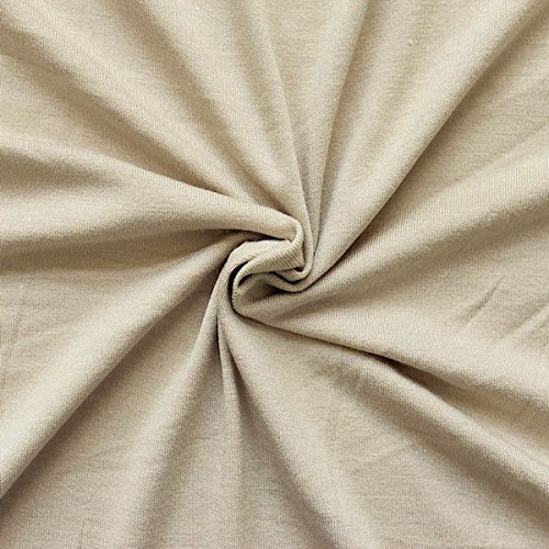 STOFFKONTOR Viskose Stretch Jersey Stoff - Öko-Tex Standard, Meterware, Beige von STOFF KONTOR