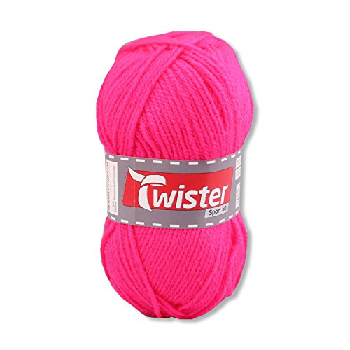 Wolle Twister Sport Uni - Neonpink - 50g von Unbekannt