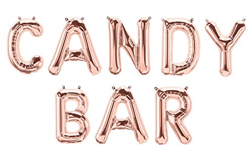 XXL Folien-Ballons Candy-BAR rosé-Gold Buchstaben-Girlande Luft-Ballons Schriftzug Höhe 35cm Hochzeits-Deko-Ration Zubehör Accessoires Candy-Bar Hochzeit Geburtstags-s-Feier von Unbekannt