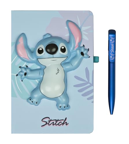 Undercover - Disney Stitch Notizbuch - Hardcover mit 3D Squishy Motiv - 60 Blatt FSC Papier - inkl. Kugelschreiber in Geschenkbox - für Kinder und Jugendliche von Undercover