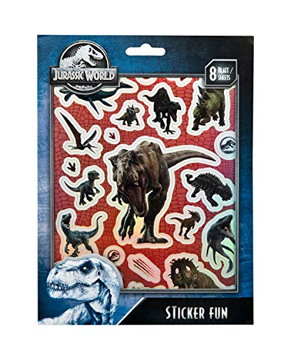 Undercover JURP0061 - Sticker Fun, Jurassic World, 7 Bögen mit Metallic Aufklebern, ca. 16,6 x 22,3 cm von Undercover