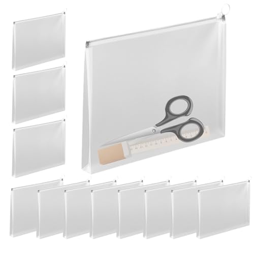 A4 A5 Dokumentenaufbewahrungstaschen, Organizer, wasserdichte Dokumententasche, Reißverschluss, Datei-Faltblätter, School Supplies Storage Bag für Indoor, Outdoor, 12 Stück von Ungtyb