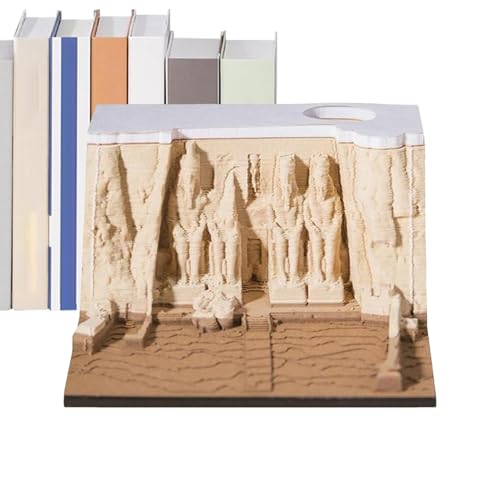 Temple Memo Pad, Panoramic Notepad Design, Paper Carving Memo with Built in Pen Holder Cover and Exquisite Functional Sticky Notes for Desk Organization, 1 Piece von Ungtyb