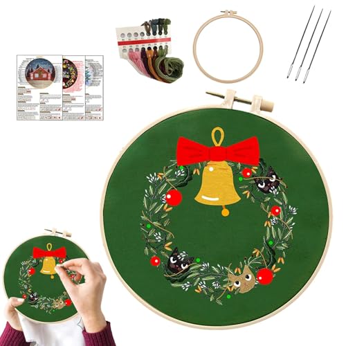 Ungtyb Weihnachts-Stickset für Erwachsene, Weihnachts-Stickerei-Set | Handgesticktes Weihnachtsornament Weihnachtsschmuck | Weihnachts-Stickset für Kinder für Thanksgiving, Freunde von Ungtyb