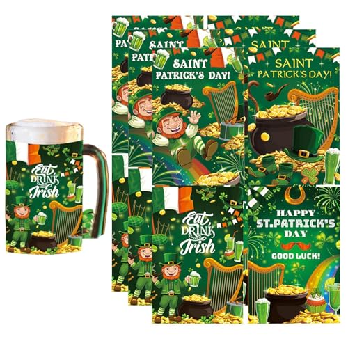 Wine Bottle Stickers, Lucky Shamrock Labels, Green Shamrock Stickers, Irish Festival Decorations, St. Patrick's Day Supplies, Wine Bottle Decorations, Shamrock Holiday Stickers von Ungtyb