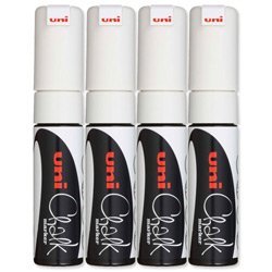 Marke Silikonhülle Uni Chalk Marker Breite Keilspitze pwe-8 K Line Breite 8 mm weiß ref 5046823 [Pack 4] von Uni-Ball