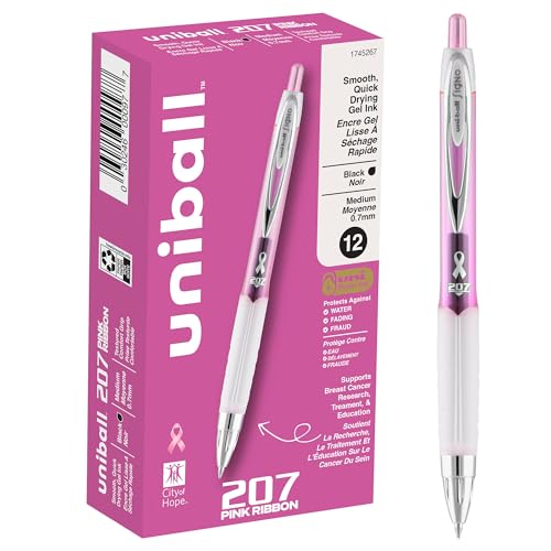 Signo Gel 207 Roller Ball Retractable Gel Pen, Black Ink, Medium von Uni-Ball